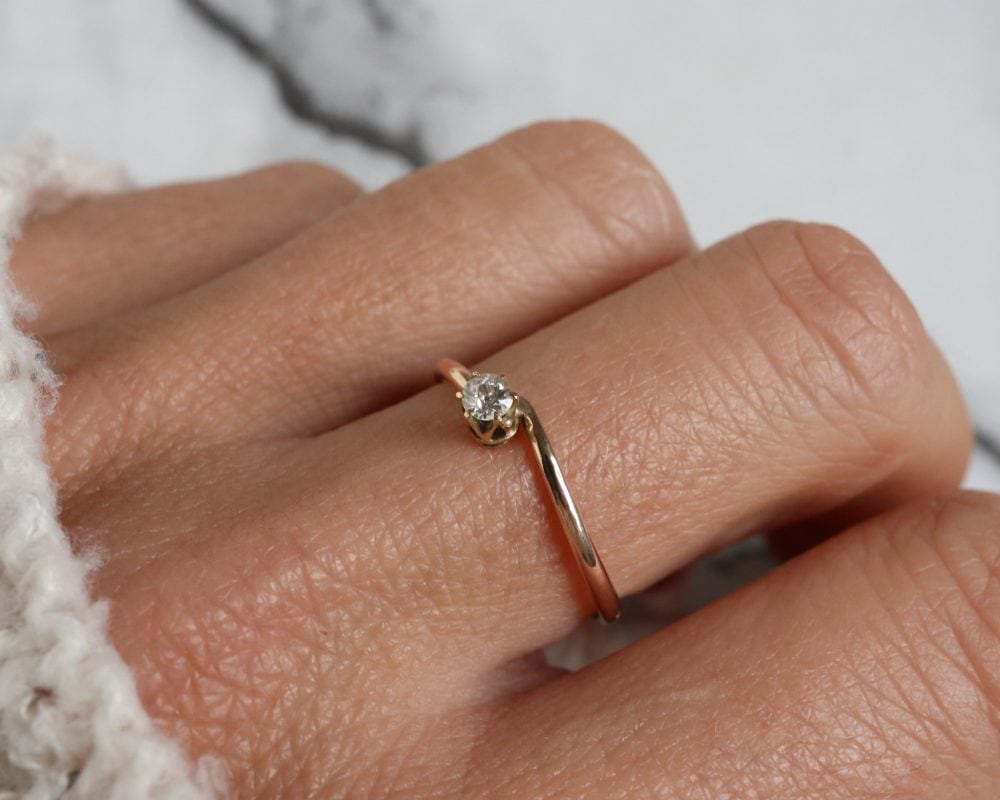 Antique diamond stacking ring