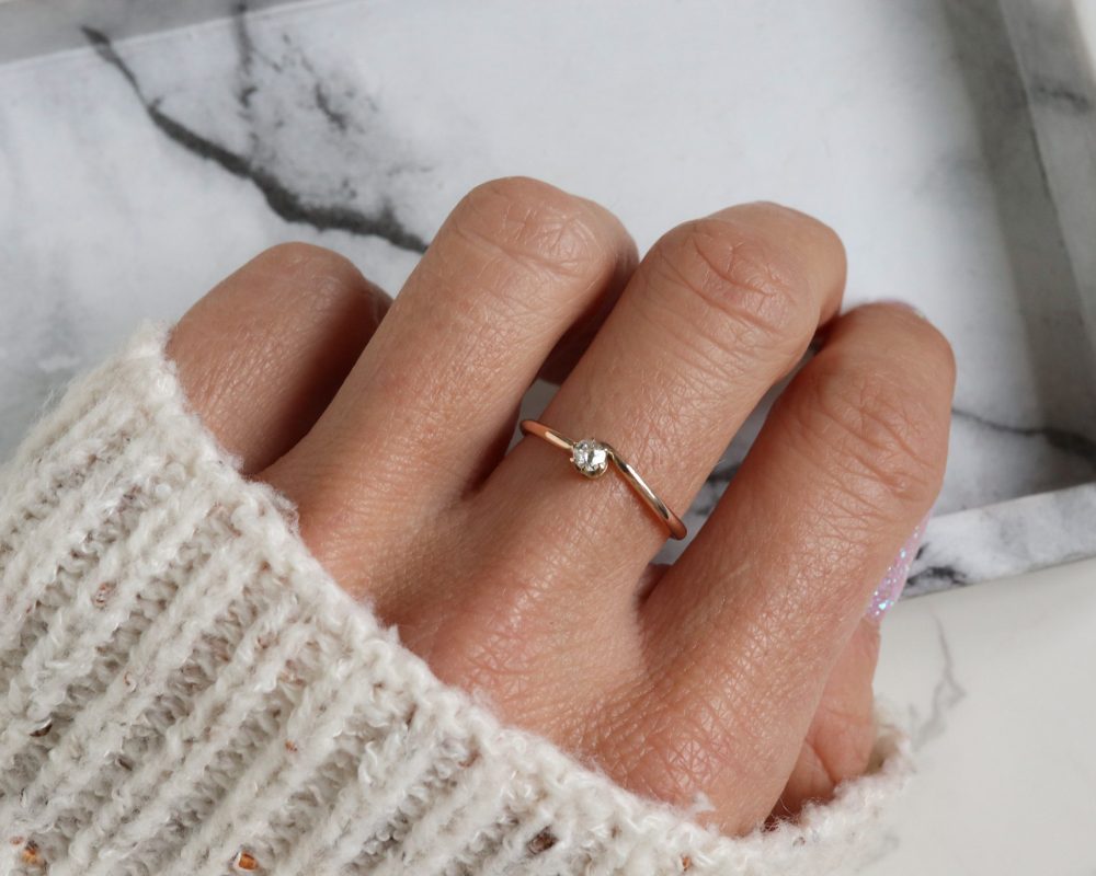 Antique diamond stacking ring