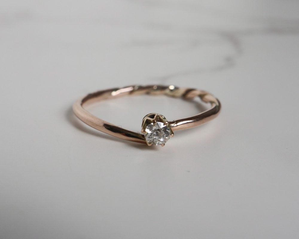 Antique diamond stacking ring