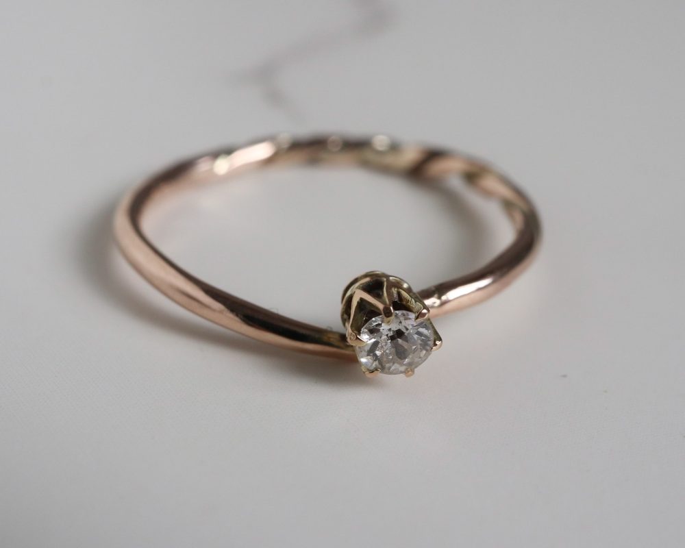 Antique diamond stacking ring