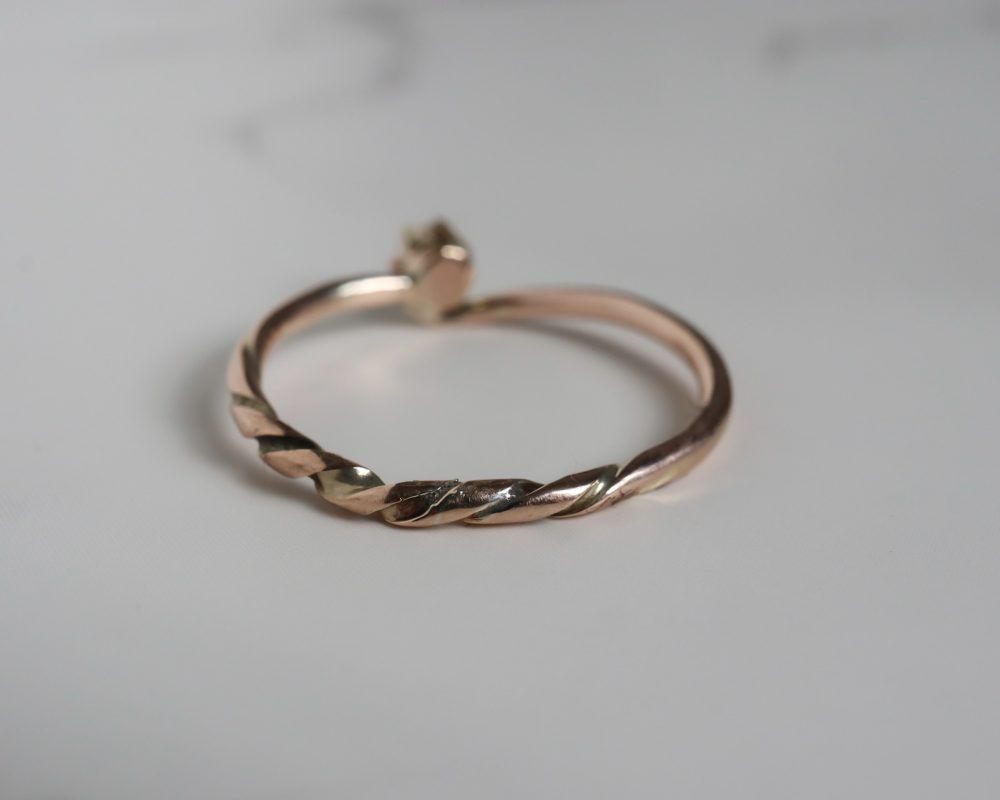 Antique diamond stacking ring