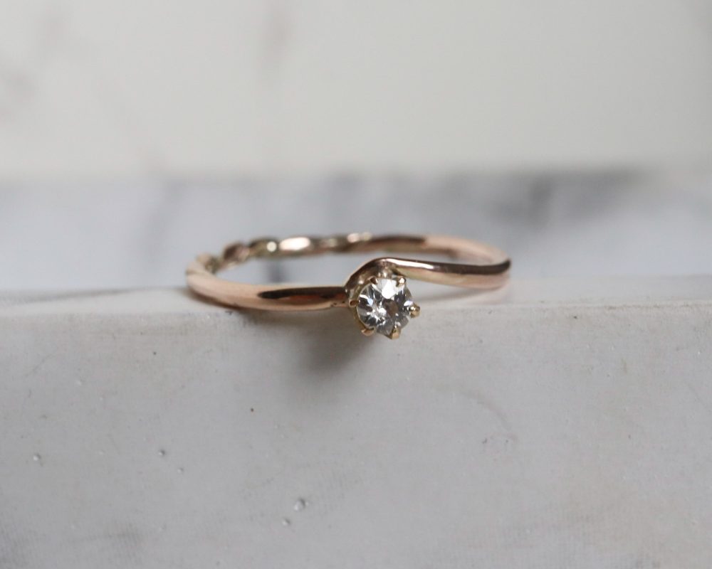 Antique diamond stacking ring