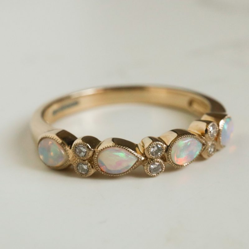Vintage style 9ct gold, opal and diamond ring for sale in Leeds, Yorkshire