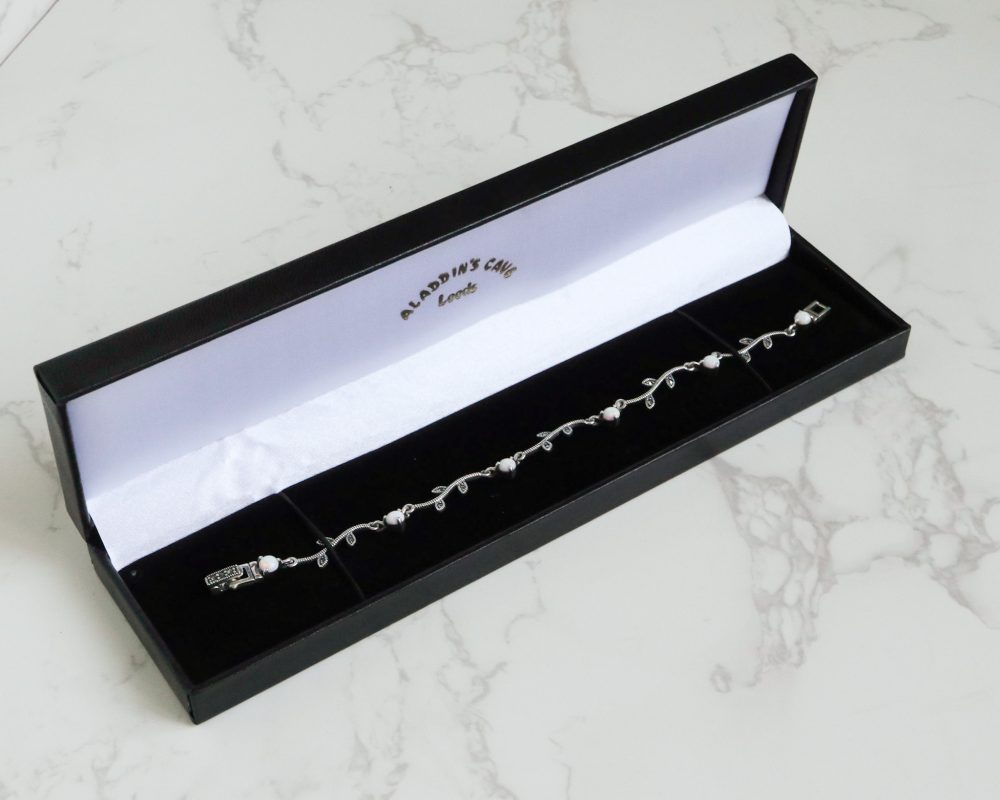 Vintage style opal bracelet in silver and marcasite for sale in Leeds, Yorkshire