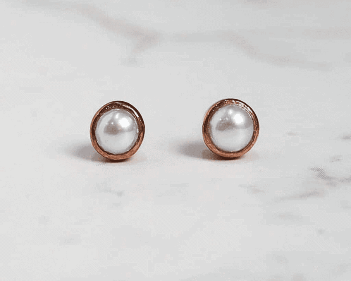 9ct rose gold and cultured pearl studs with matching bracelet, pendant and ring