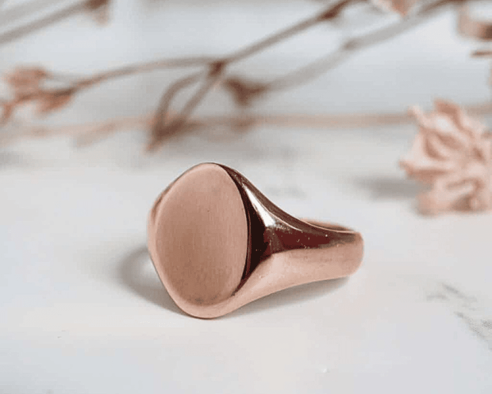 antique rose gold signet ring dated 1926 for sale in Leeds