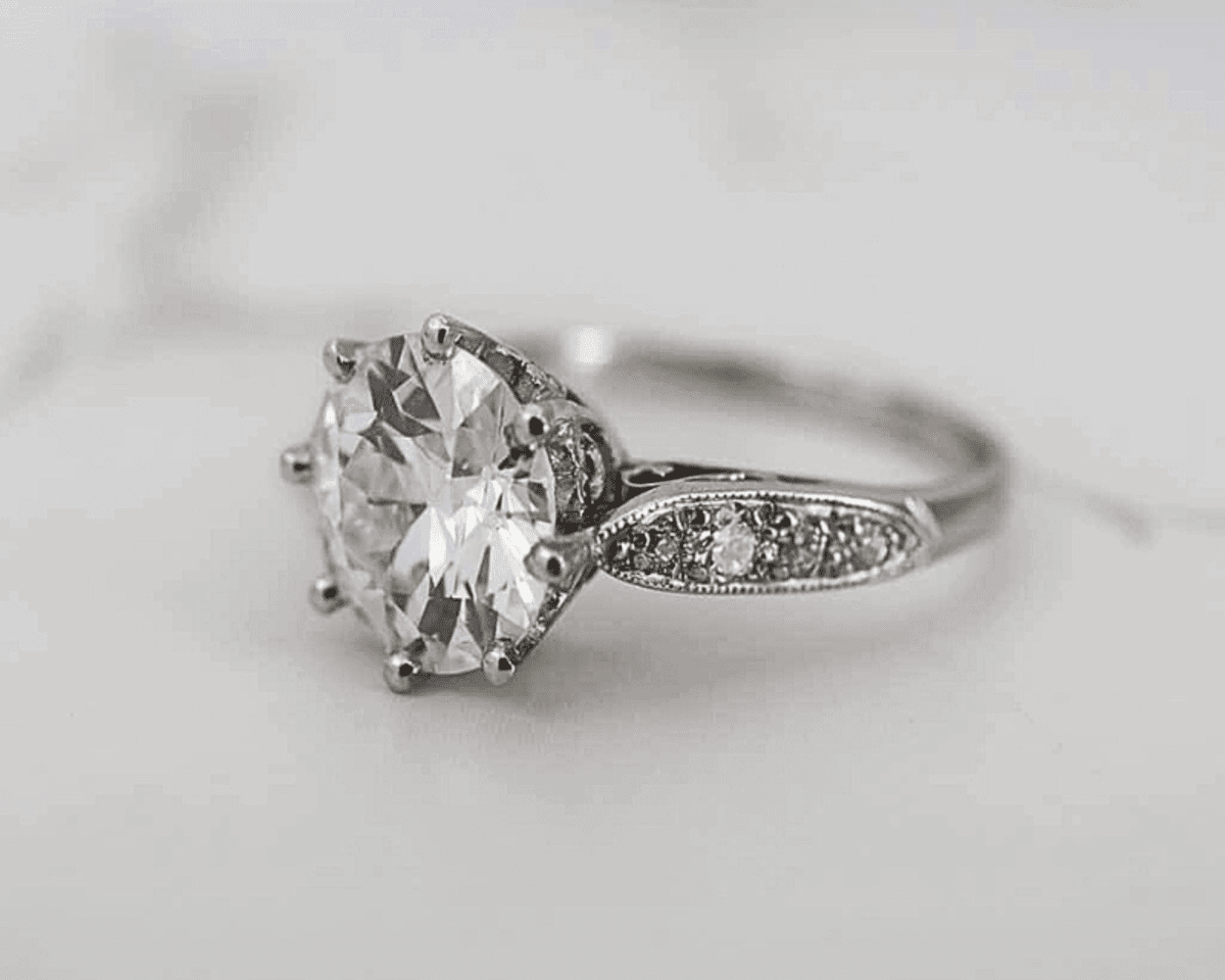 Art deco diamond solitaire 2.05ct platinum for sale in Leeds, Yorkshire