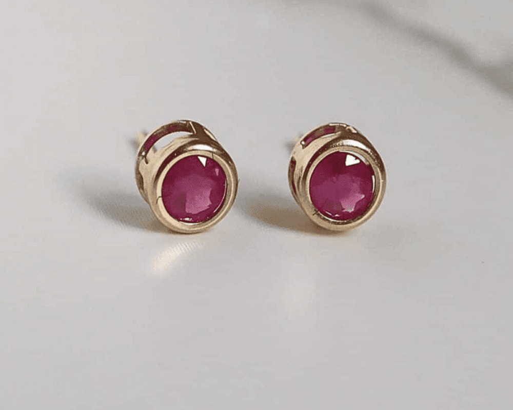 Untitled design(6)(1) 9ct gold ruby studs, contemporary bezel set micro studs