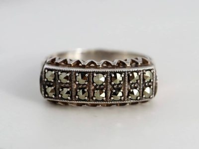 art deco silver and marcasite ring