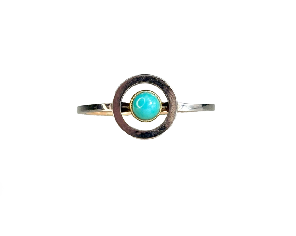 antique turquoise target ring for sale