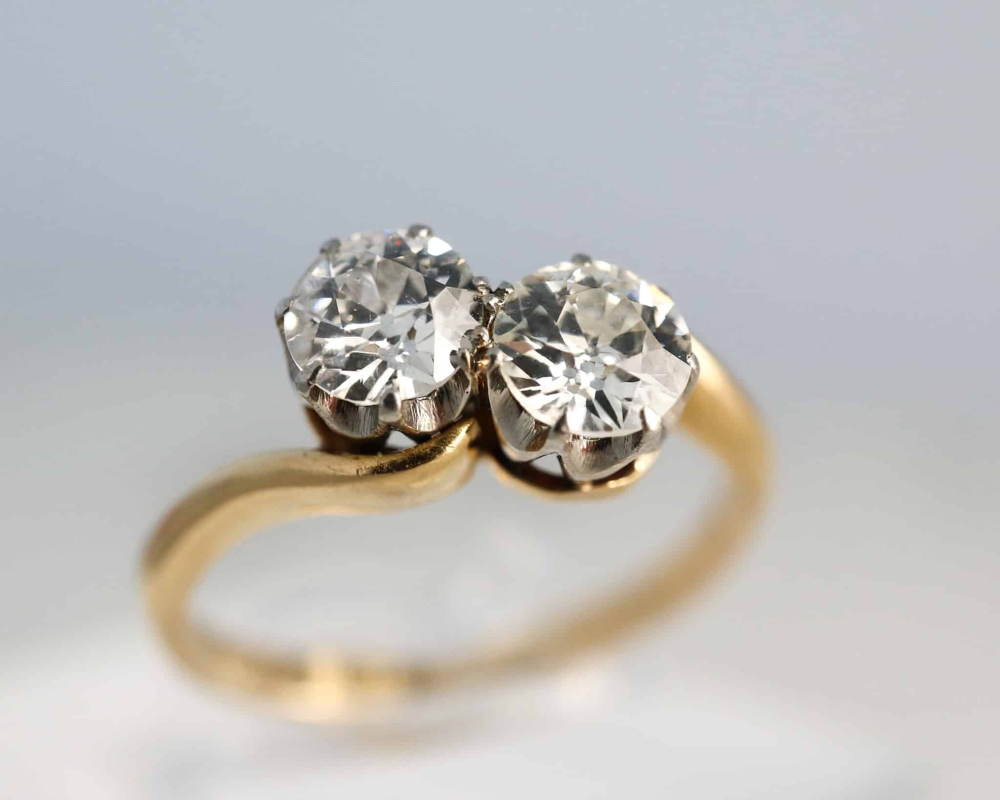antique toi et moi diamond ring for sale in Yorkshire UK