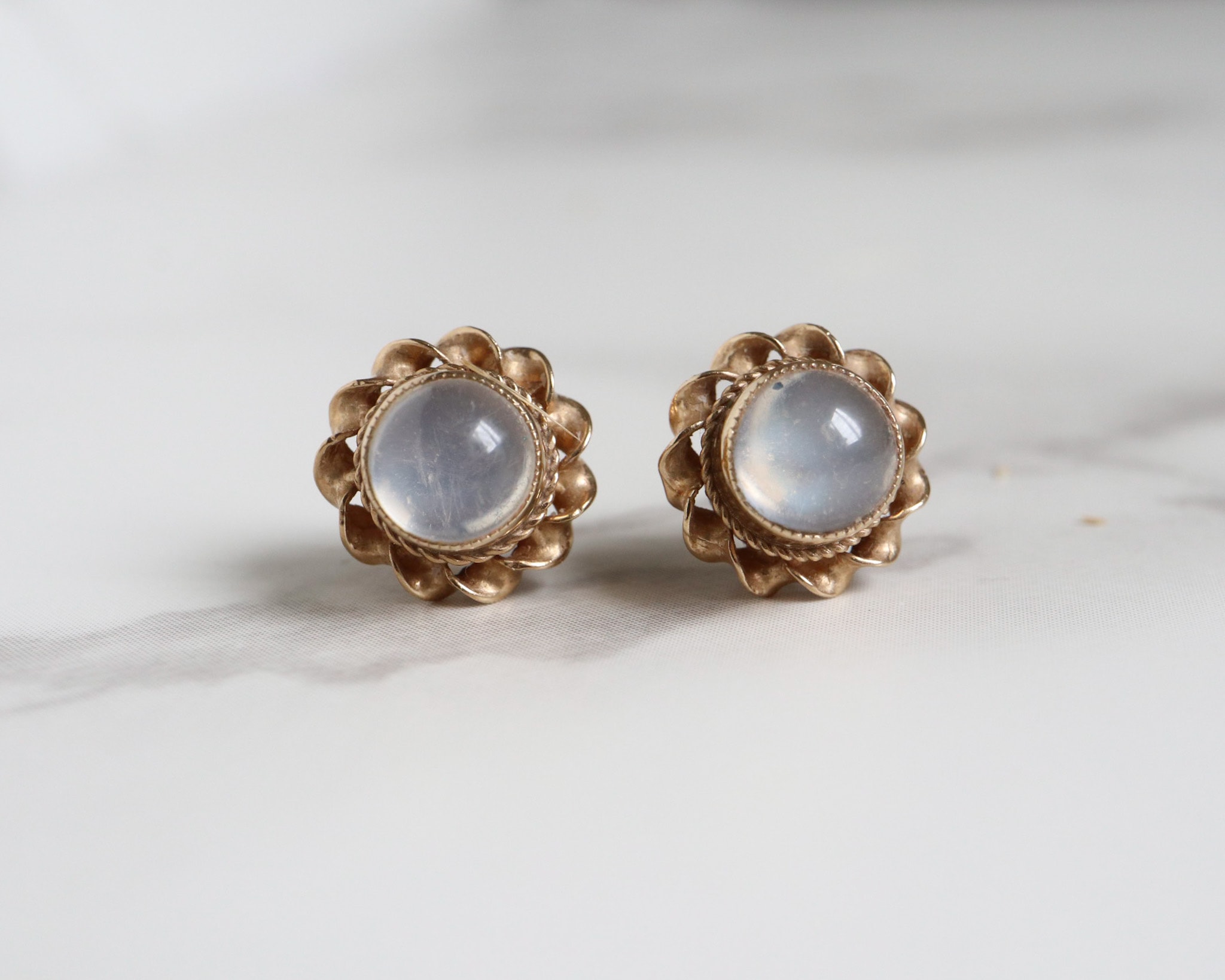vintage moonstone studs 5