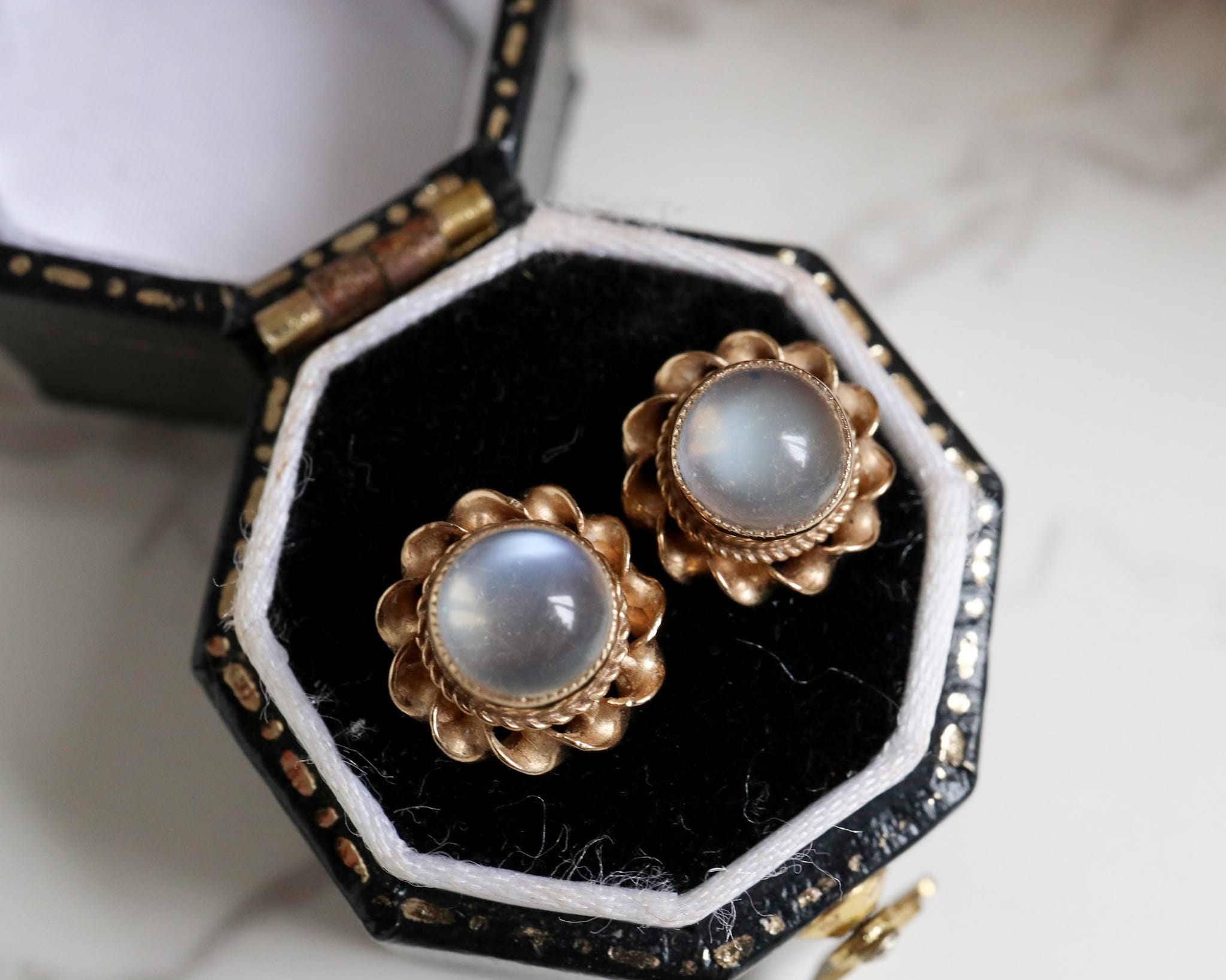 vintage moonstone studs 7