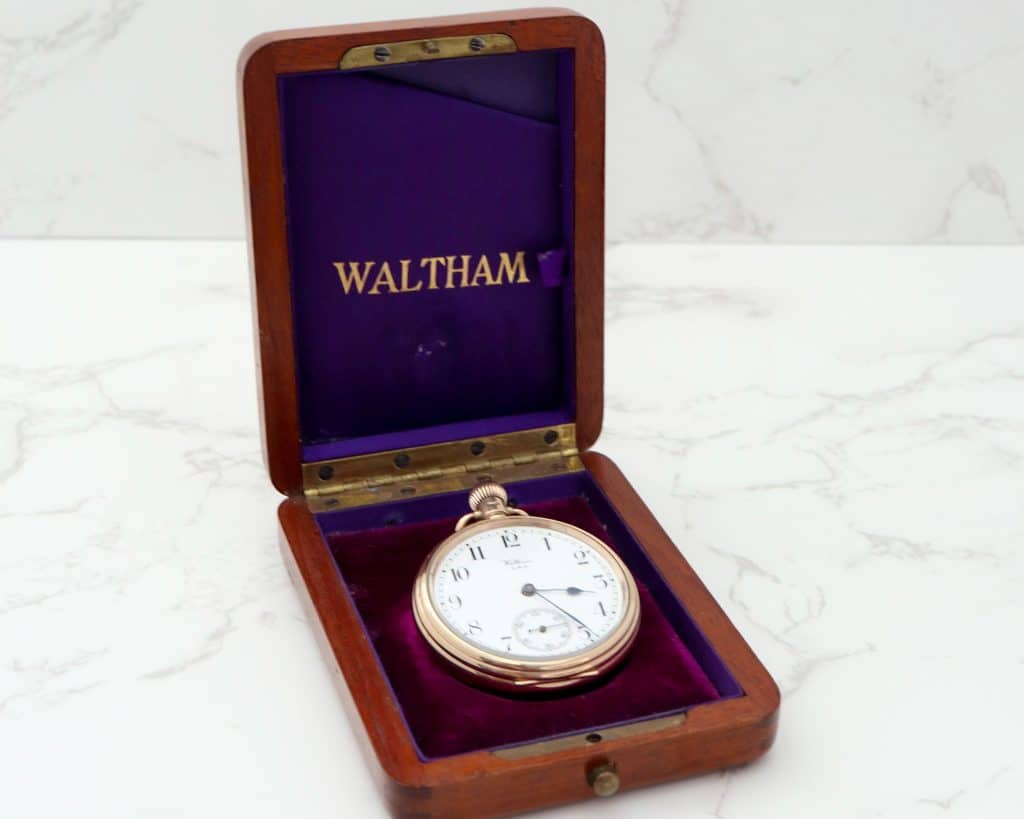 waltham pocket watch in box