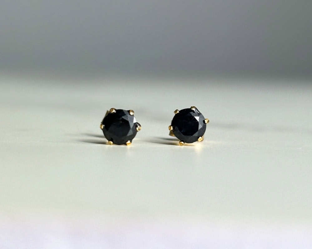 9ct yellow gold and sapphire small stud earrings for sale
