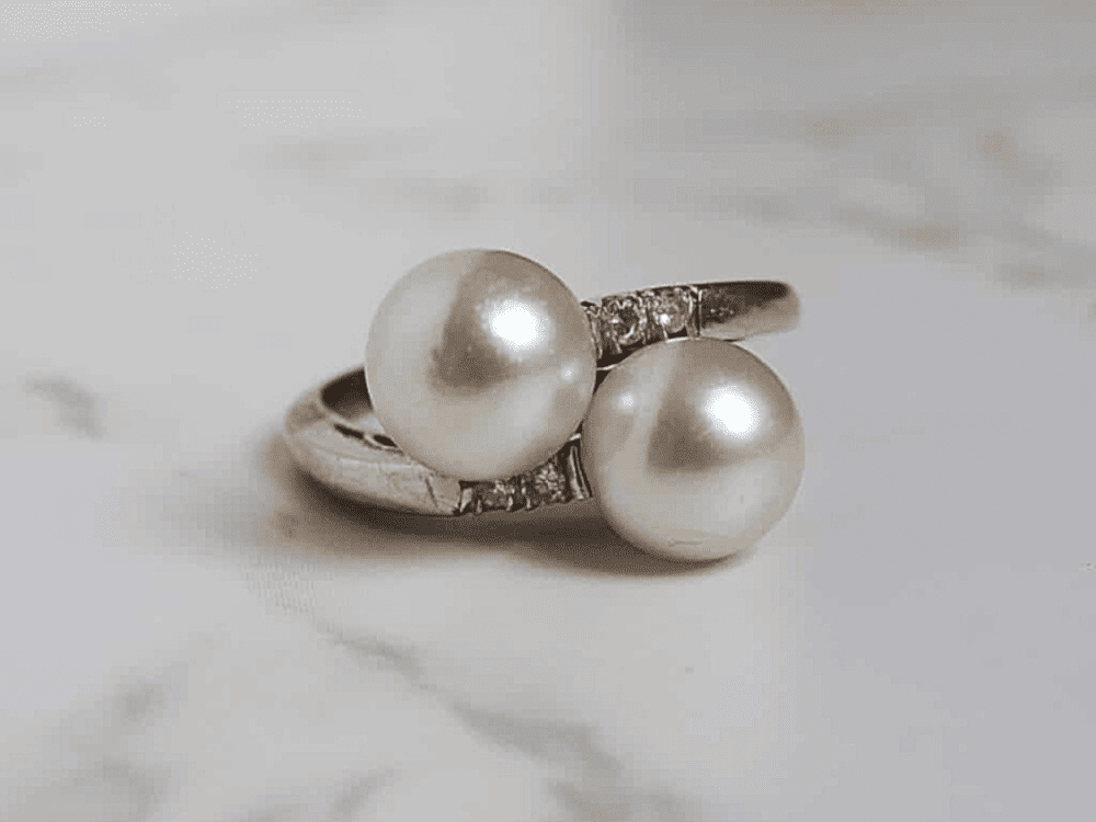 Untitled design(2)(1) vintage pearl toi et moi ring for sale in Yorkshire