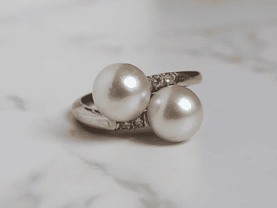 vintage pearl toi et moi ring for sale in Yorkshire