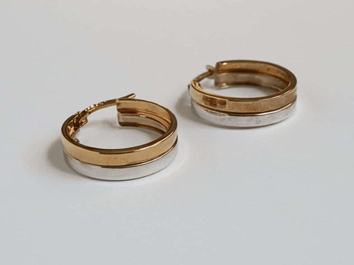 vintage gold hoop earrings in 9ct yellow gold and white gold for sale