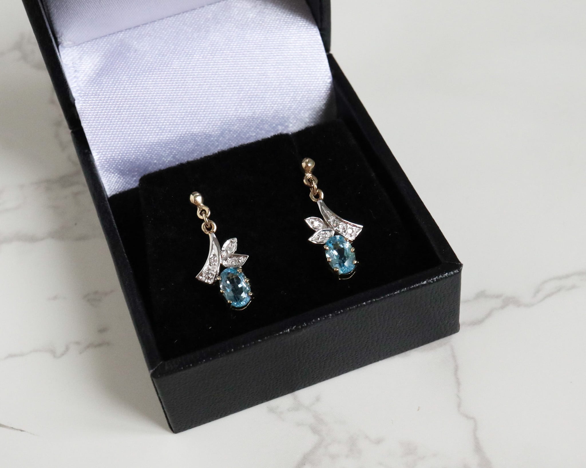 blue topaz vintage earrings 3