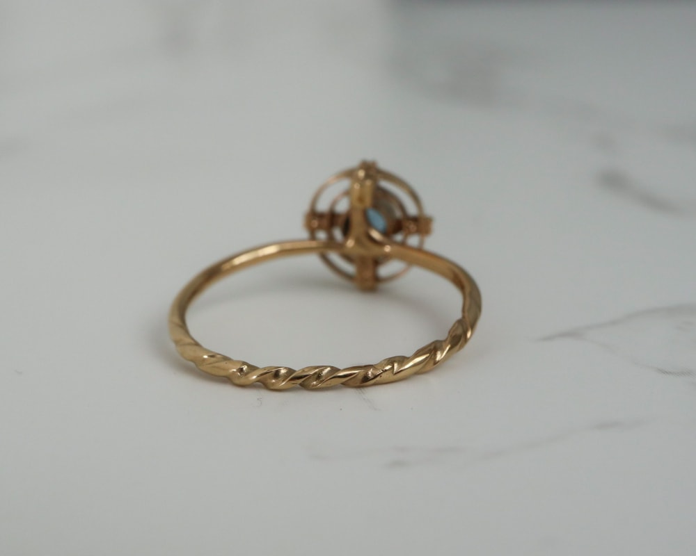 Edwardian sapphire target ring set in 15ct gold for sale in Leeds