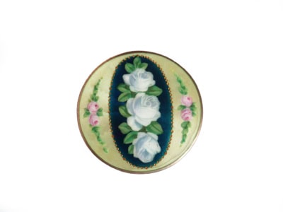 1920s silver and enamel brooch for sale