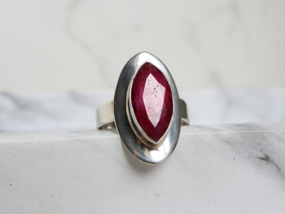 silver and ruby ring