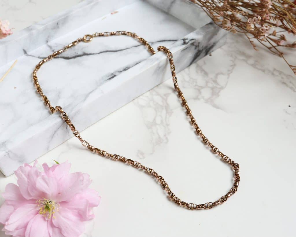 Victorian 9ct gold belcher link chain for sale 20 inches long