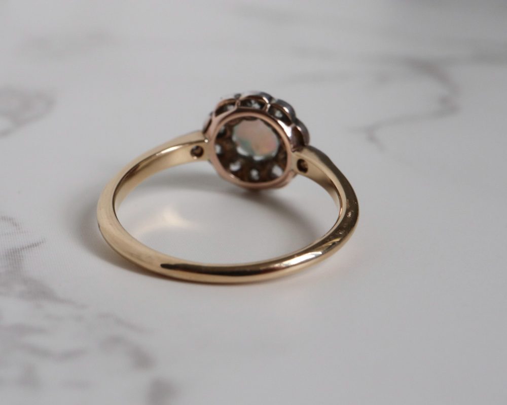 antique opal and diamond cluster ring circa 1920s