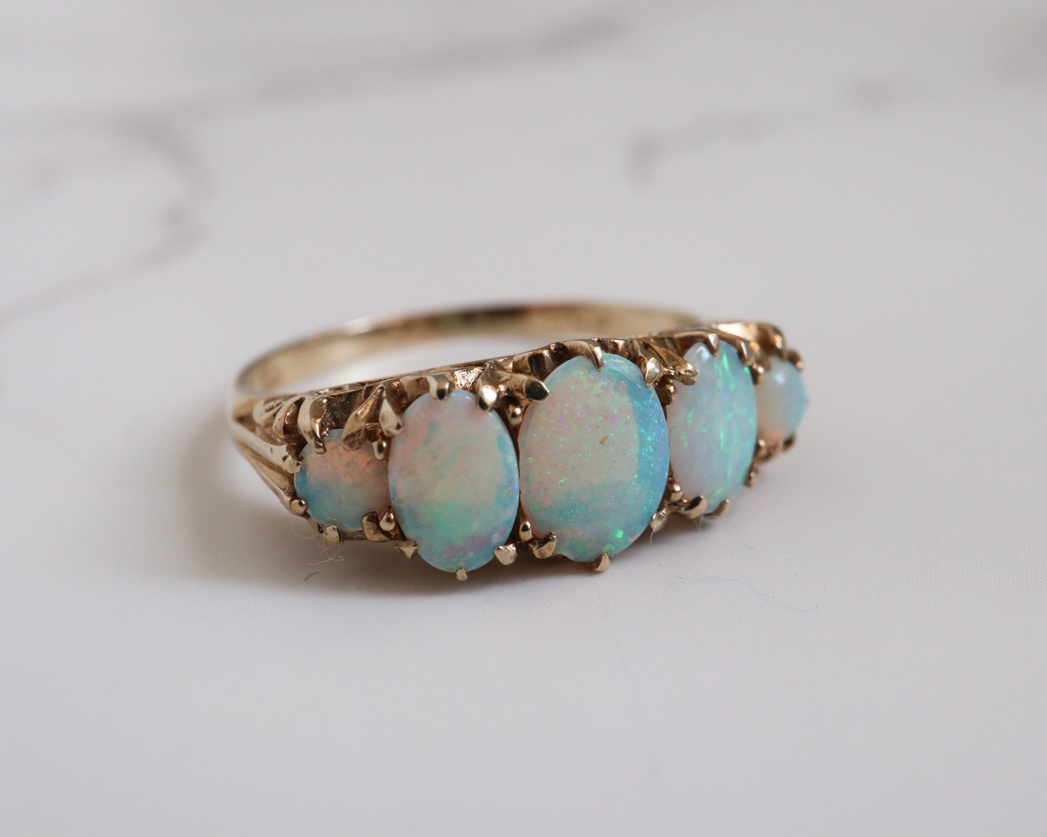 vintage 18ct gold opal five stone ring for sale in Leeds