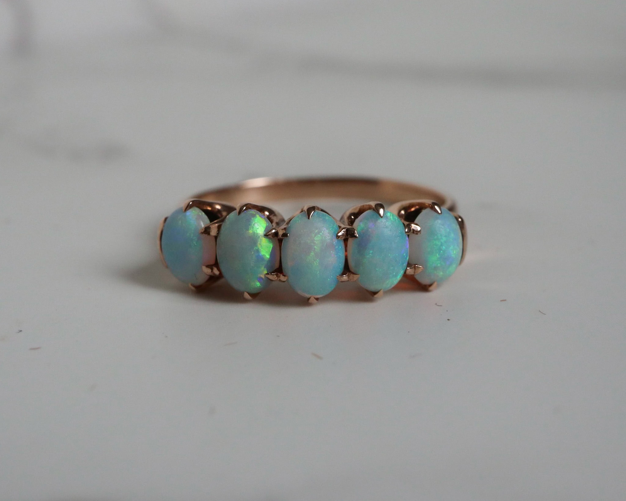 Vintage five stone opal ring set in 14ct gold for sale in Leeds, Yorkshire