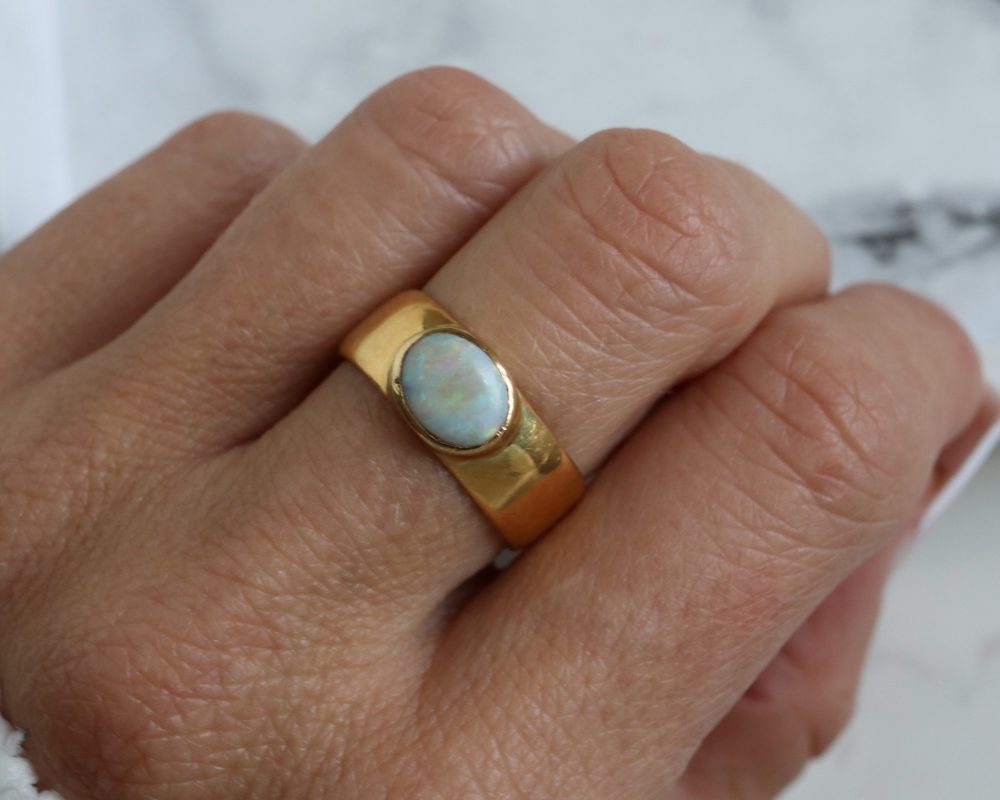Antique opal and 22ct gold ring dated London 1912 for sale in Leeds