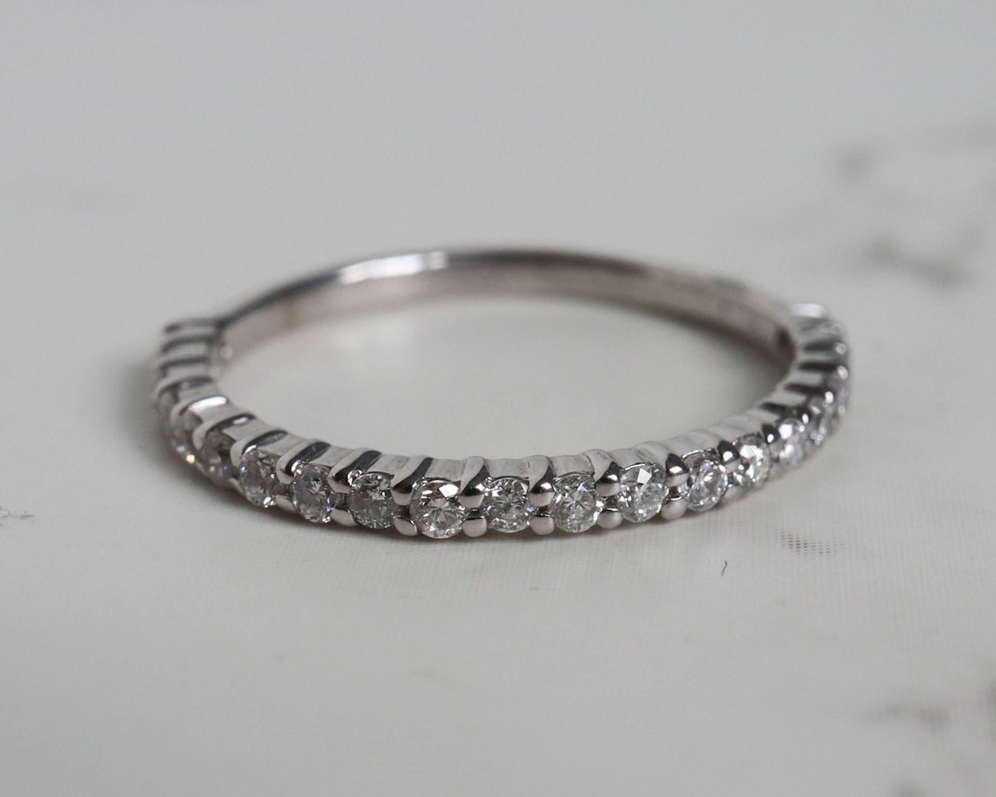 Pave set diamond half eternity ring 18ct white gold approx 0.30ct