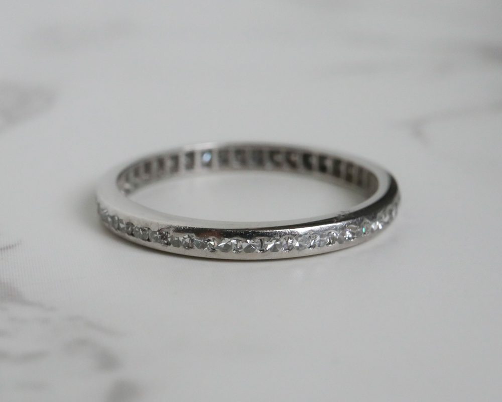 Antique Art Deco diamond full eternity ring in platinum for sale in Leeds, Yorkshire