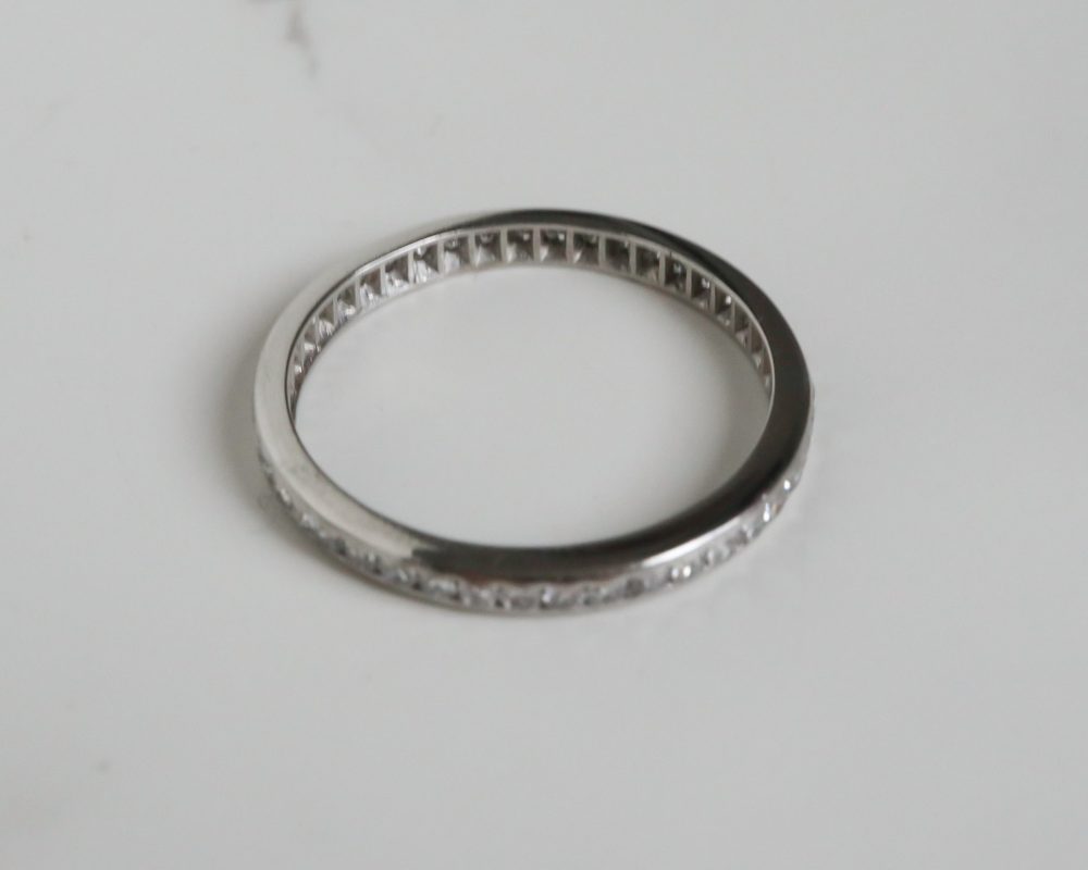 Antique Art Deco diamond full eternity ring in platinum for sale in Leeds, Yorkshire