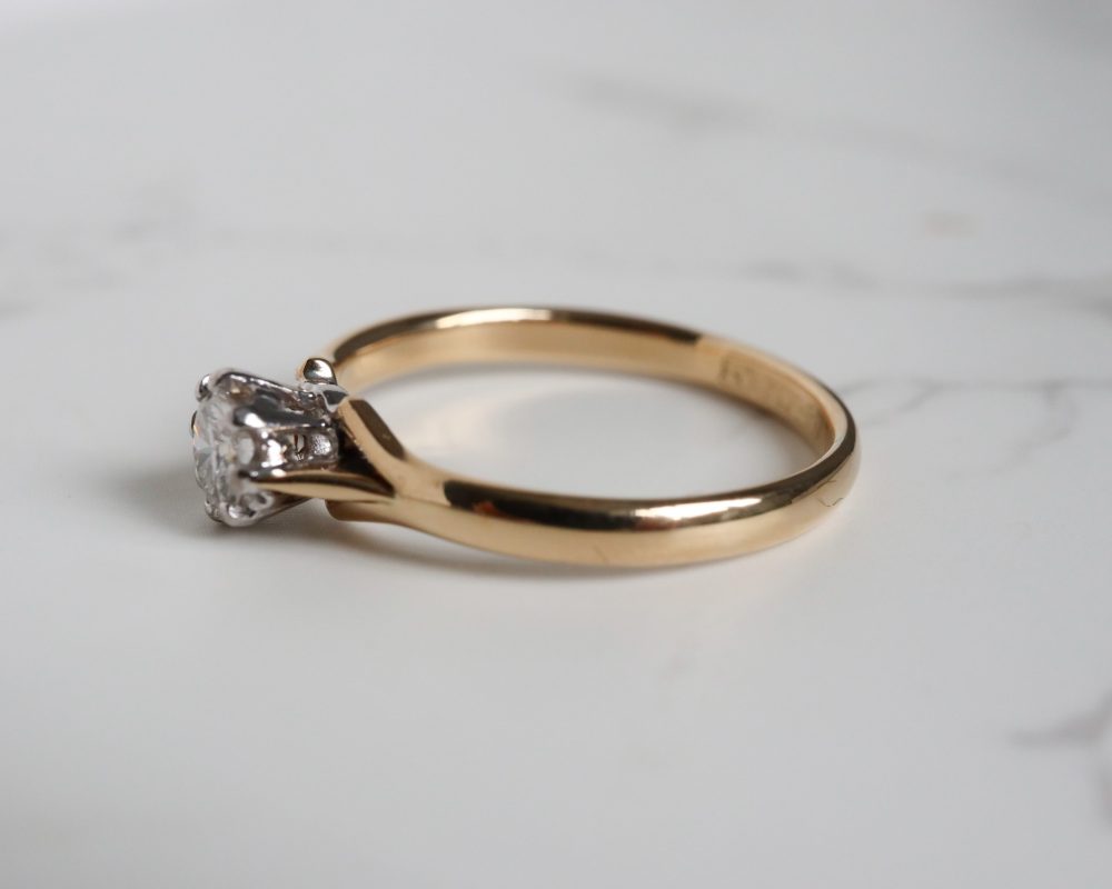 Antique diamond solitaire ring circa 1930s approx third of carat for sale in Leeds, Yorkshire
