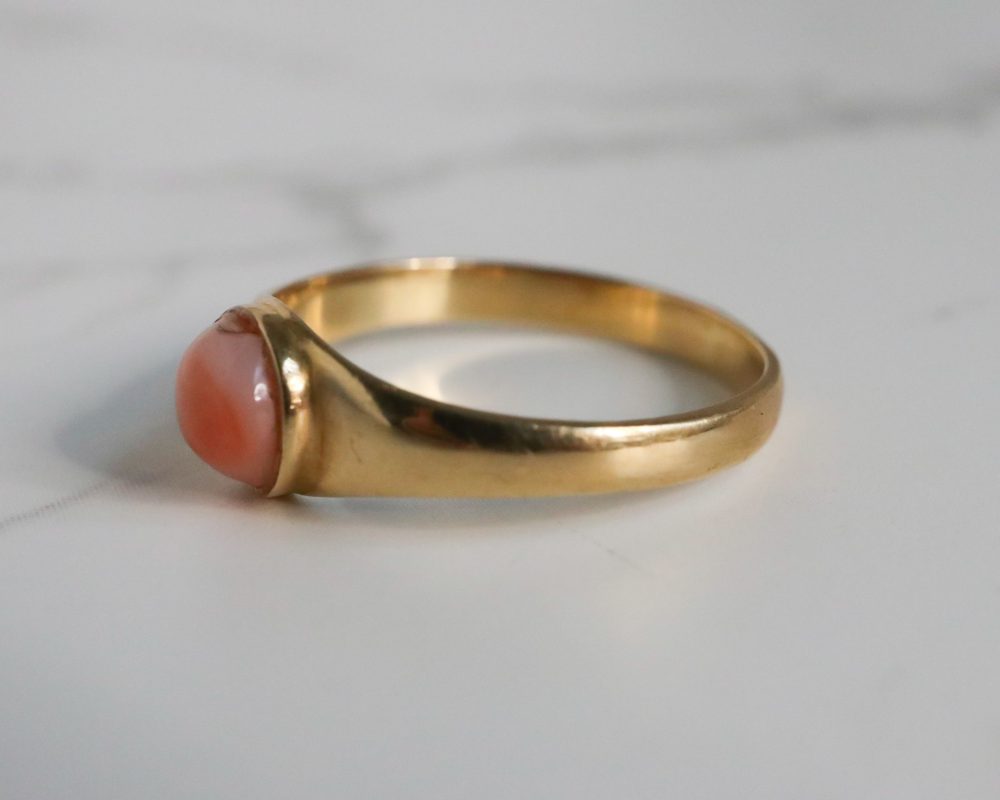 Vintage 18ct gold and coral ring for sale in Leeds, Yorkshire
