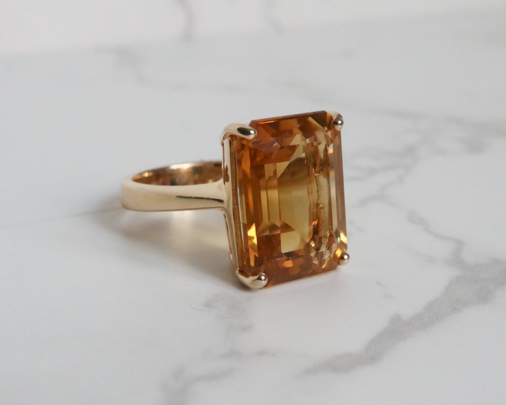 Modern 9ct gold and citrine ring for sale in Leeds, Yorkshire