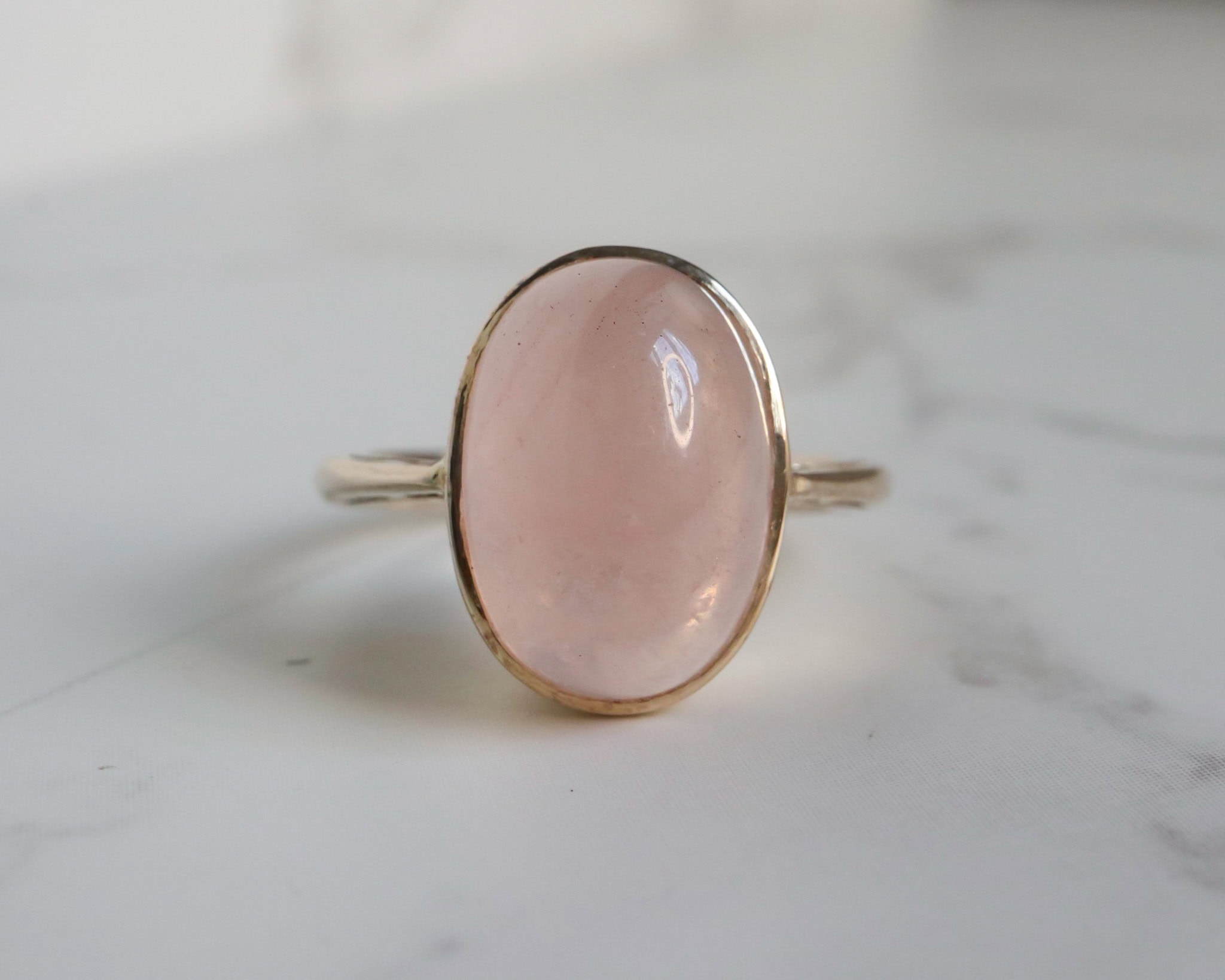 9ct yellow gold and rose quartz ring for sale in Leeds, Yorkshire