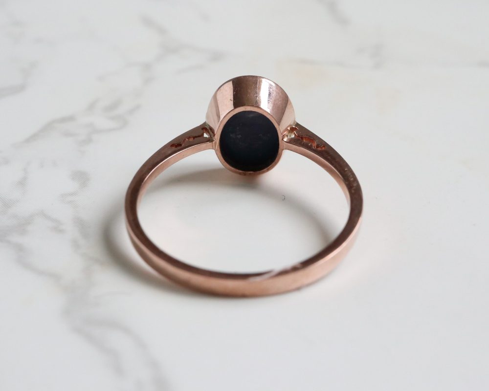 Modern opal ring set in 9ct rose gold for sale in Leeds, Yorkshire