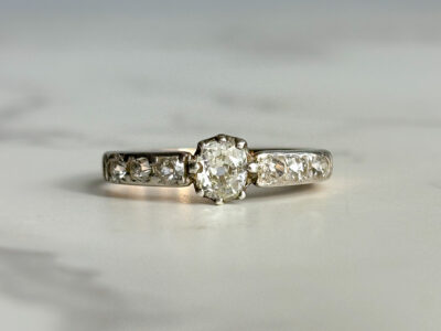 antique Victorian diamond solitaire ring for sale in Leeds
