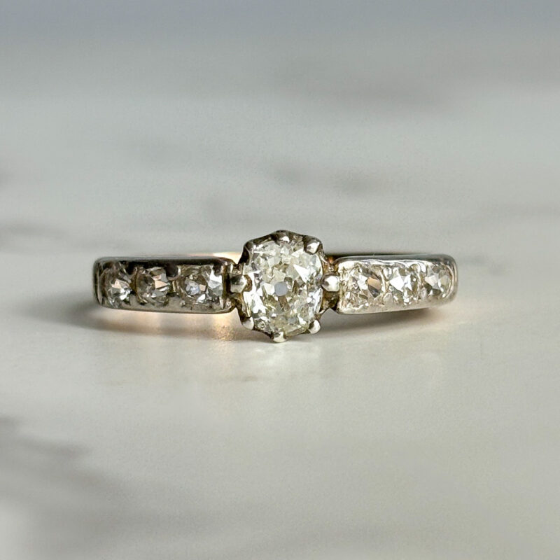 antique Victorian diamond solitaire ring for sale in Leeds