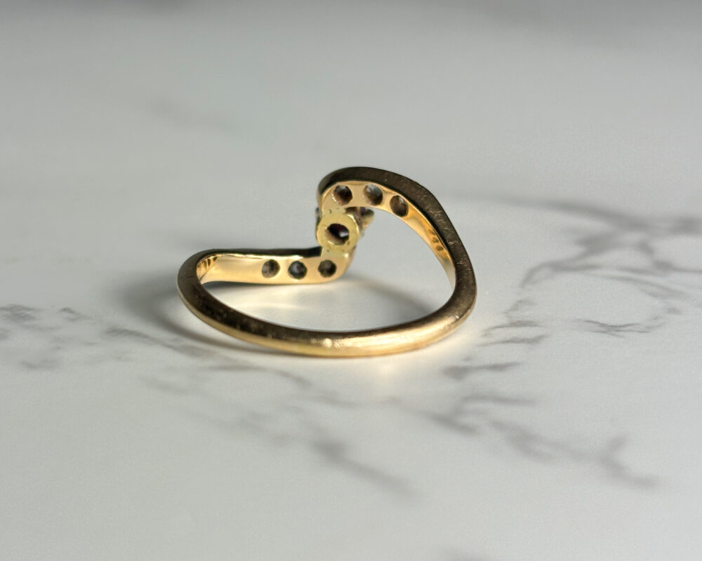 antique Edwardian ruby and diamond twist ring for sale
