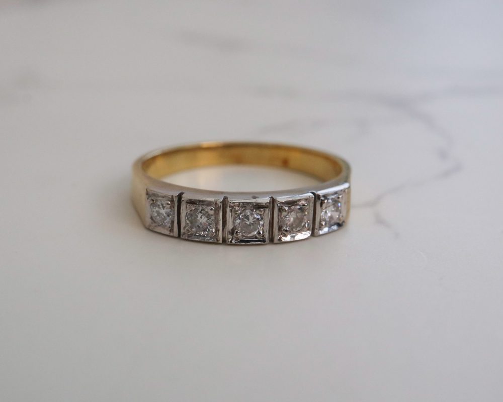 Vintage five stone channel set diamond ring for sale in Leeds, Yorkshire
