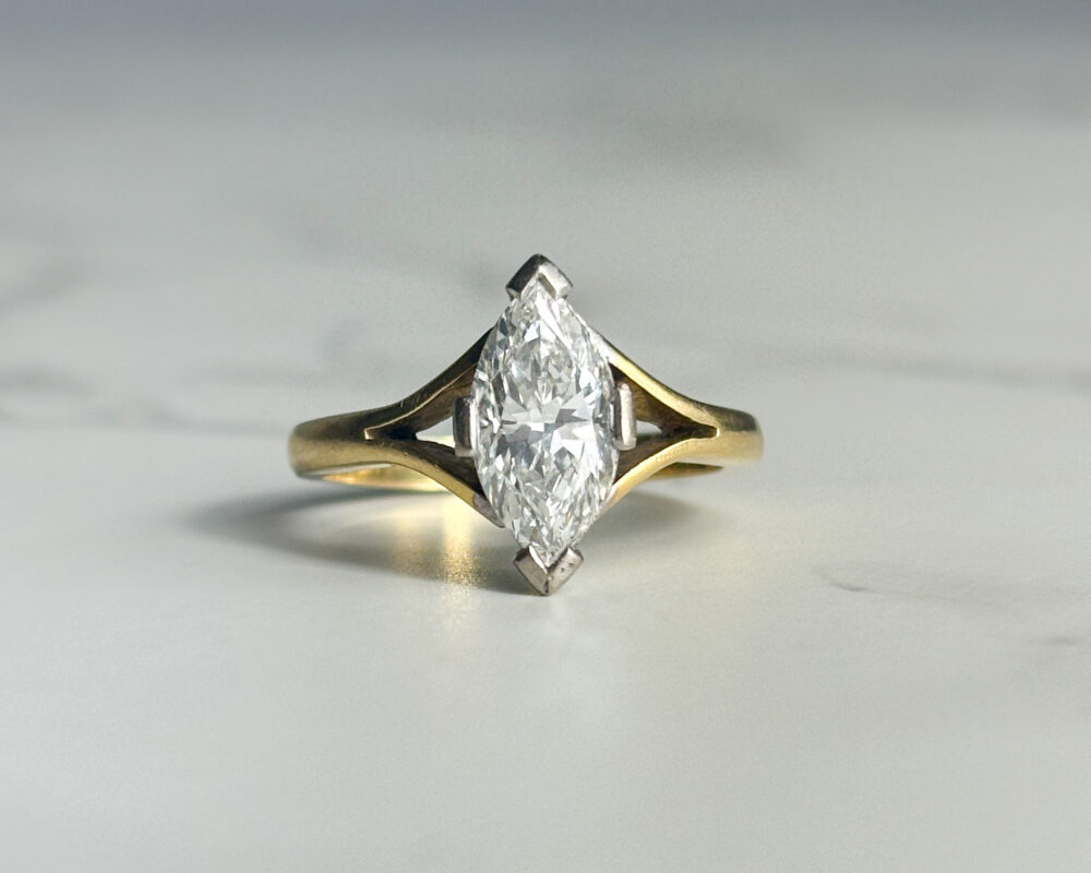 Vintage marquis cut diamond ring 1.25ct for sale in Leeds