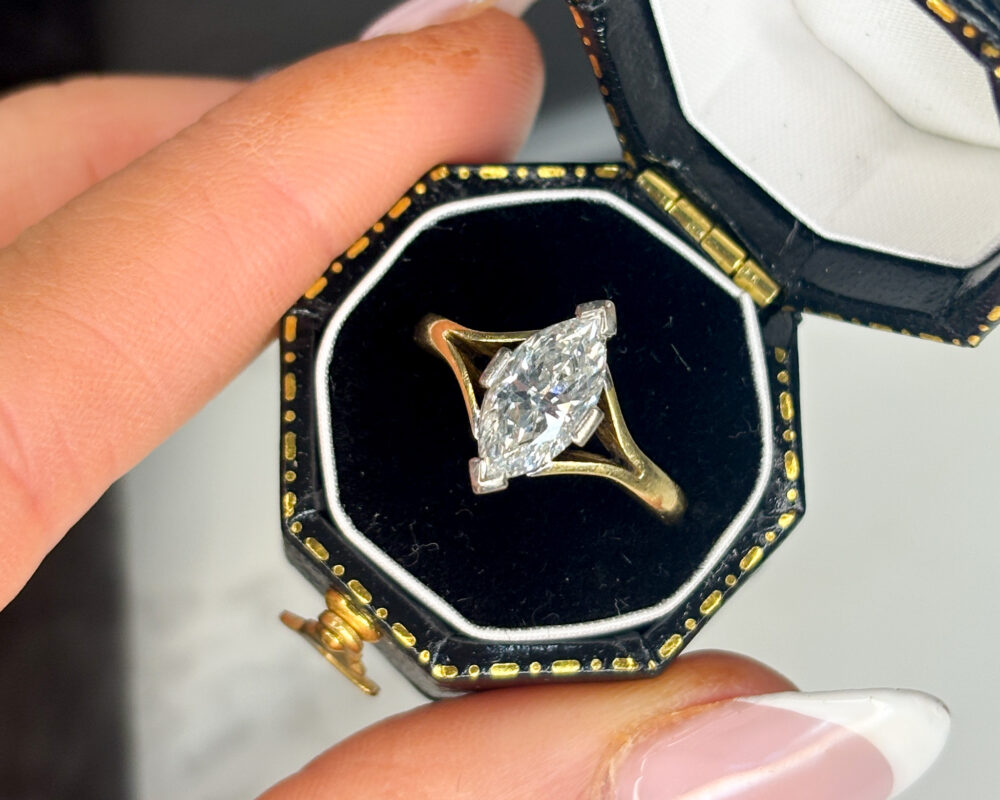 Vintage marquis cut diamond ring 1.25ct for sale in Leeds
