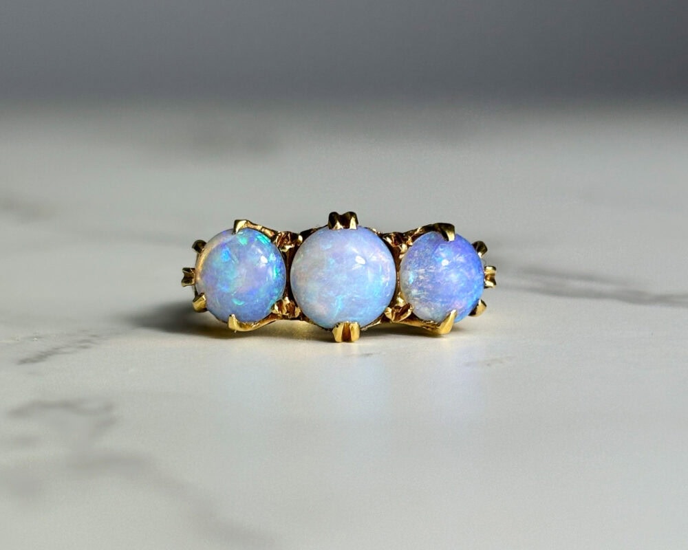 IMG_3164 vintage opal three stone ring for sale in Leeds