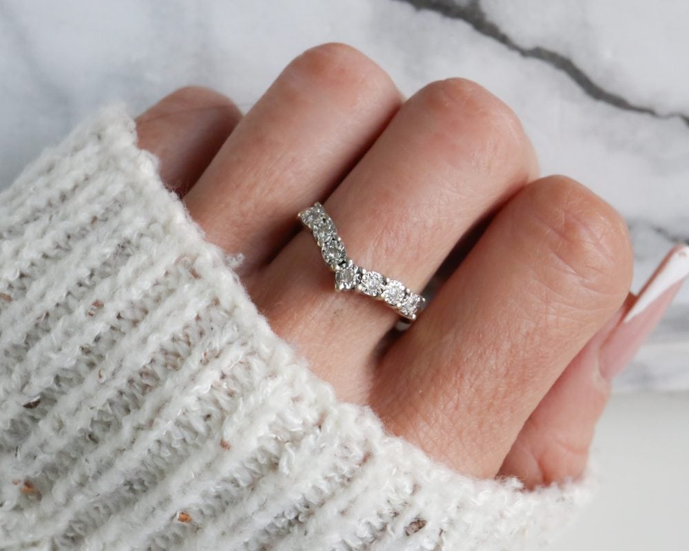 Vintage diamond wishbone ring for sale in Leeds, Yorkshire