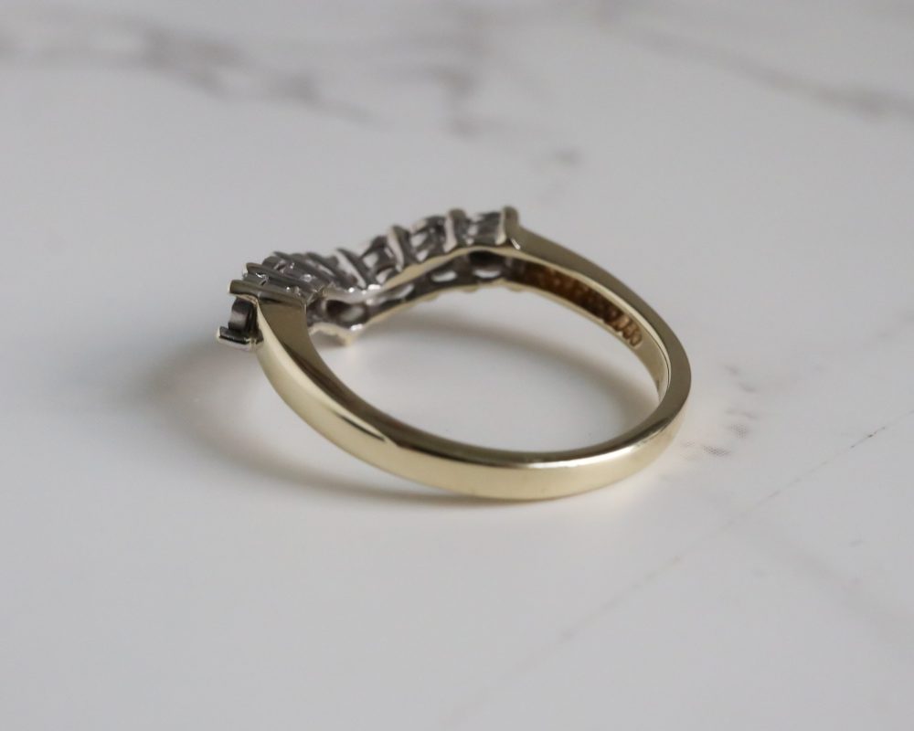 Vintage diamond wishbone ring for sale in Leeds, Yorkshire