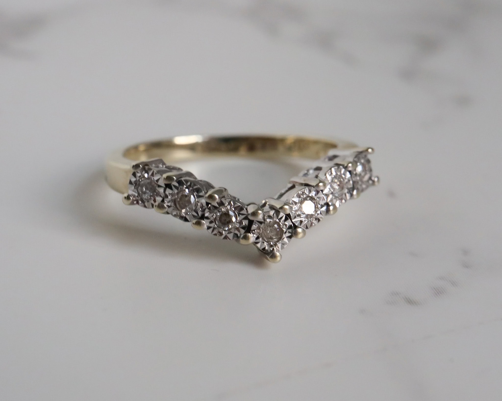 Vintage diamond wishbone ring for sale in Leeds, Yorkshire