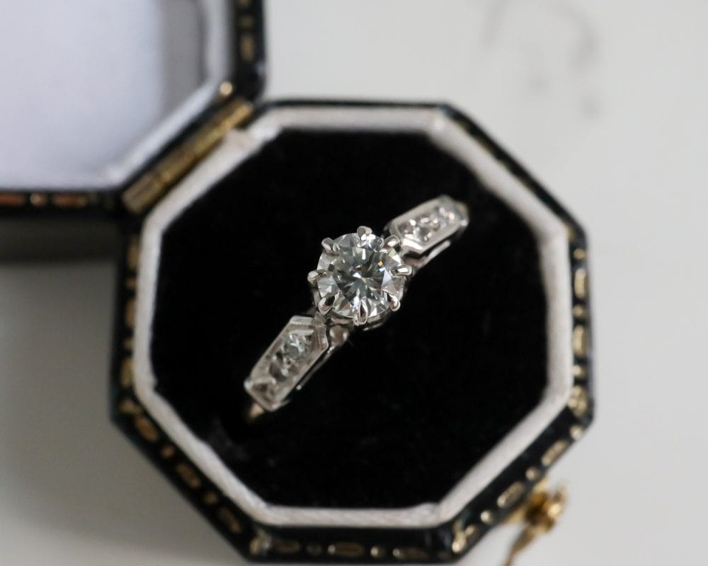 Art Deco diamond solitaire ring approx 0.30ct diamond for sale in Leeds, Yorkshire